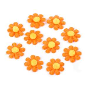 Set 10 margarete decorative textile Kyrra, diametru 27 mm, Portocaliu 110386996 - Produse Mercerie