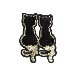 Flitteres Macska Applikáció - Visszafordítható - 88x122 mm 110387054 - Vasalható matrica