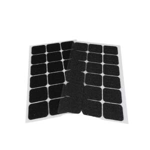 Öntapadós Tépőzár Téglalapok - 18 pár - 25x32 mm - Fekete 110387566 - Tépőzár