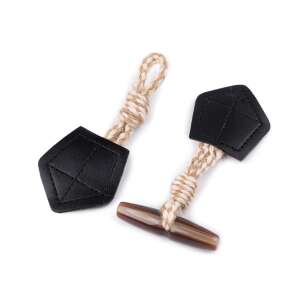 Inchizatoare decorativa cu nasture pentru confectii, 21 cm, Negru 110387700 - Arte și Hobby