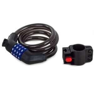 Lopásgátló kóddal kerékpárokhoz és motorokhoz, 100 cm, 4 számjegyű kód, fekete 110388233 - Kerékpár zár