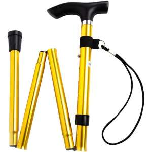 Baston ortopedic pliabil, aluminiu ușor, 92 cm, auriu/galben - Sétabot