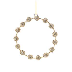 Ornament brad model Coronita cu pietre, 10 cm, auriu 110388962 - Nonbrand Decorațiuni de Crăciun