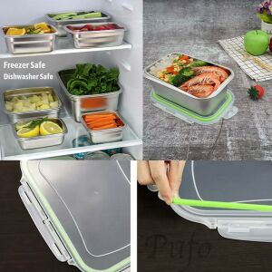 Gastronorm Pufo rozsdamentes acél tálca szoros fedéllel élelmiszer tároláshoz, ideális vendéglátáshoz, éttermekbe, gyorséttermekbe, űrtartalom 5 L 140674904 - Ételtároló