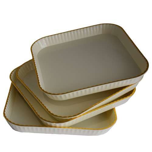 Set 4 tavi patrate Pufo Gentle pentru servire aperitive, dulciuri, bomboane, 15 cm, alb 110390214