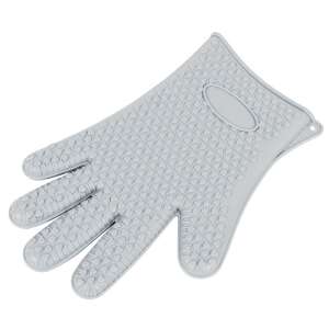 Konyhai kesztyű Pufo Cook szilikon ujjakkal grillhez vagy sütőhöz, 27 cm, szürke 110390284 - Konyhai eszköz