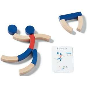 Holzbaufür Kinder zum Bau von Sportfiguren, einschließlich Basketballspieler, mit Anleitungskarte - BS Toys