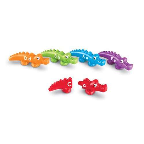 Learning Resources Alphabet Alligator Zuordnungsspiel, farbenfrohes Alligator-Puzzle für Vorschulkinder zum Erlernen des Alphabets und der Farben