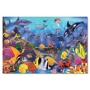 Puzzle de podea subacvatic cu creaturi marine colorate și viață oceanică - Melissa & Doug Puzzle