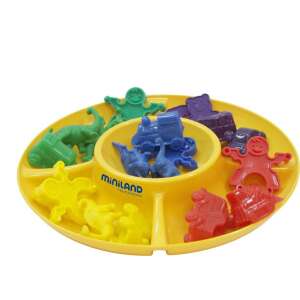 Miniland Tace do sortowania edukacyjne, zestaw 4 sztuk, kolorowe plastikowe tace z przegródkami do sortowania i organizowania zabawek, idealne dla przedszkolaków i wczesnego uczenia się. - Miniland