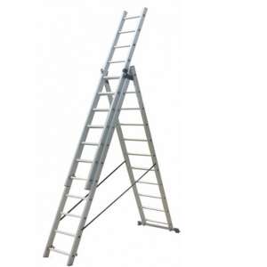 ROTOR KME311 3x11 Alumínium Többfunkciós Létra - 11 lépcső, 3 szakasz, sokoldalú otthoni és professzionális használatra - Rotor