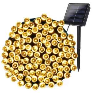 1000 LED-es napelem lámpafüzér, 100 m, meleg fehér, távirányítóval - Nonbrand Fényfüzér