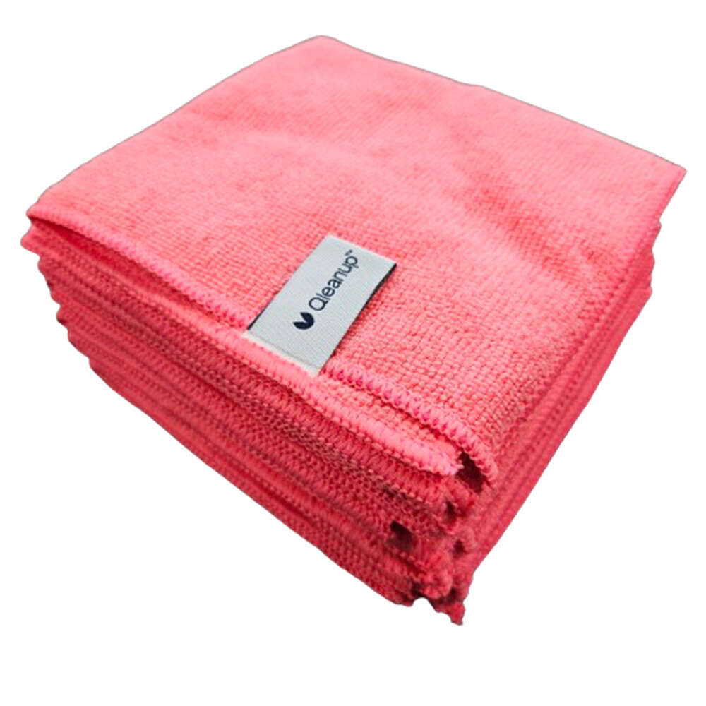 Balenie vysokokvalitných utierok z mikrovlákna 30x30 cm (10 ks), červené, 250 g/m2 - QLEANUP RED