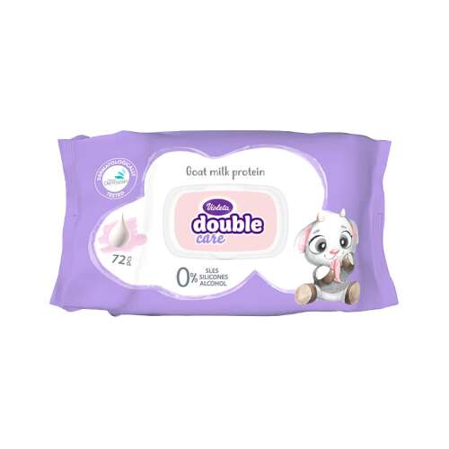 Violeta Double Care baba törlőkendő kecsketej proteinnel, 72 db