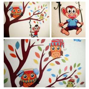 Fali matricák - Vidám majmok