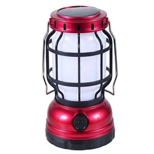 Piros Andowl Q LED1990 napelemes kempinglámpa