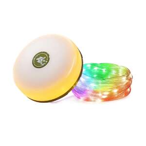 200 LED RGB RGB kemping szalag lámpa, 20m, IP44, akkumulátor 2000mA, power bank funkció, meleg fehér és színes fény, fehér