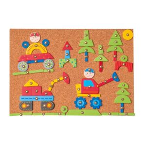 Divendi Fa Építőjáték - Parafa Tábla, Kalapáccsal - 5+