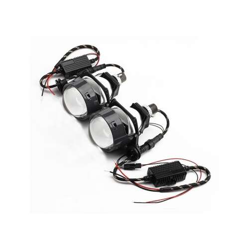 Zestaw lup automatycznych Bi-Led 3" moc 43W jasność 9000 lumenów 5500k 12V P1-Universal Z100 - kompletny zestaw