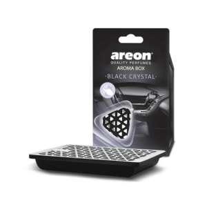 Areon Aroma Box Black Crystal Auto-Lufterfrischer, schwarzer dreieckiger Diffusor mit geometrischem Muster, verpackt - Lufterfrischer für Autos