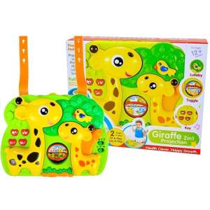 Hangeffektusokkal és projektorral ellátott játék babáknak, zsiráf formájú