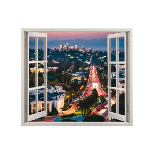 Стенен стикер VIEW TO HAVEN 17, 125x110см, дизайн с изглед от прозорец