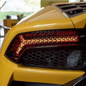 Sada 2 samolepiacich fólií na dekoráciu automobilových svetiel, rozmer 2 x 48 x 30 cm, farba matná čierna, model HONEYCOMB