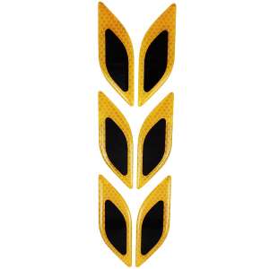 Sada 6ks reflexných AUTO samolepiek, rýchla inštalácia, univerzálna samolepka, 10 x 3 cm, oranžová/oranžová, EALMEU 110405793 - Nálepky na autá