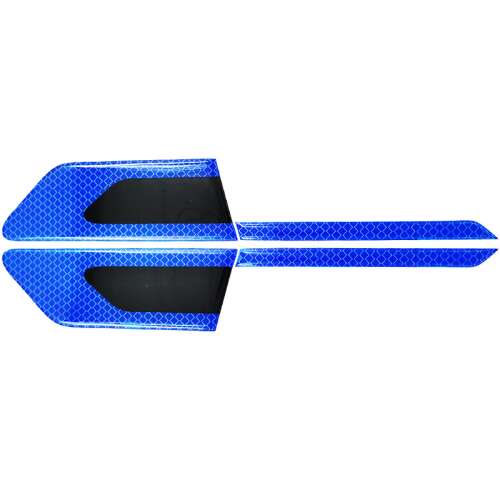Set 2 Stickere Reflectorizante AUTO, Montaj Rapid, Autocolant Universal, 30 x 5 cm, Albastru, EALMEU 110405794