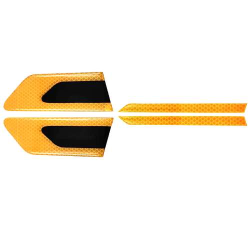 Set 2 Stickere Reflectorizante AUTO, Montaj Rapid, Autocolant Universal, 30 x 5 cm, Orange/Portocaliu, EALMEU 110405784