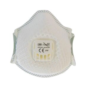Маска за еднократна употреба Flexinet FFP2, JSP, с клапан, 94% филтрация, бяла, комплект от 10 броя 121728662 - Безопасност и здраве при работа