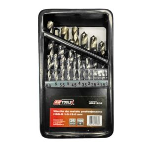 Комплект свредла за метал, AWTools AW41205, HSS-G, 1.0-13.0mm, 25 бр. 121732787 - Awtools