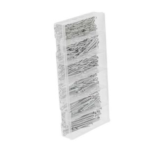 Hogert Asortyment zawleczek w przezroczystym plastikowym pudełku, 555 sztuk - Hogert