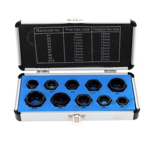 Комплект екстрактори за винтове Kraft&Dele KD10268 - Отворен алуминиев корпус с размери на винтовете - Набор от инструменти