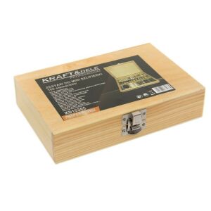 Kraft&Dele KD10265 Set 100 Bucăți Freze Mini Polizor în Cutie de Lemn - Accesorii de șlefuire