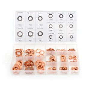 Комплект медни шайби, Kraft&Dele, различни размери, 150 елемента 121736510 - Крепежни елементи