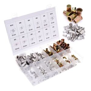 Комплект нит-гайки Tagred, стомана и алуминий, от M3 до M10, 300 броя - Набор от инструменти