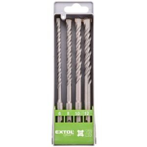 Set 4 piese burghiu pentru beton, Extol, 6-12mm, din SDS PLUS SK 121786586 - Burghie