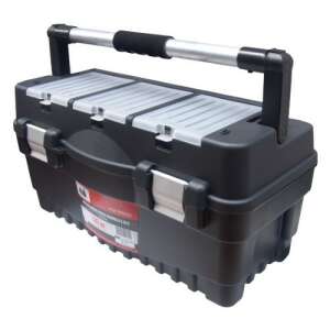 Schwarze Kunststoff-Werkzeugbox mit Metallverschlüssen und Griff, Cutie Scule Formula S Alu - EvoTools