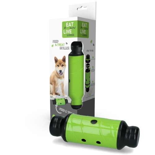 Eat Slow Live Longer Lassú etetőhenger kutyáknak, Zöld, L méret