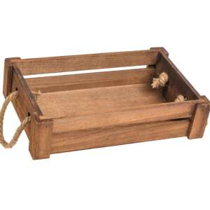 Ladita Decorativa din Lemn Maro Manere din Sfoara 31x19.5x7.5cm ABYZ®™ 110426799 - Depozitare și organizare