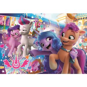 Puzzle My Little Pony cu Sunny Starscout, Izzy Moonbow, Zipp Storm și Hitch Trailblazer - Clementoni Puzzle