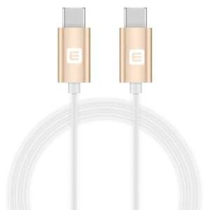 Kabel ładujący Evelatus TPC03 USB-C do USB-C, 1 metr, biały/złoty - Kabel danych