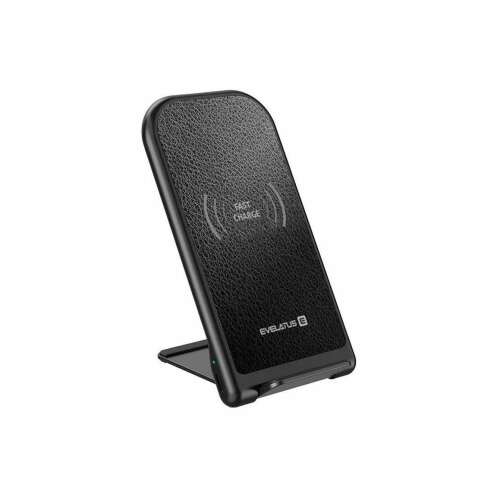 Evelatus EWD01 15W Încărcător wireless, Negru - Stand de încărcare wireless rapidă pentru smartphone-uri