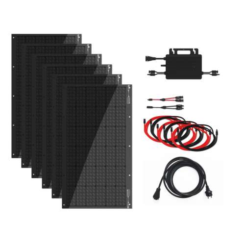 Technaxx TX-270 600W sada flexibilných solárnych panelov pre balkóny: kompletná sada so 6x 105W solárnymi panelmi, mikroinvertorom, káblami a montážnym materiálom