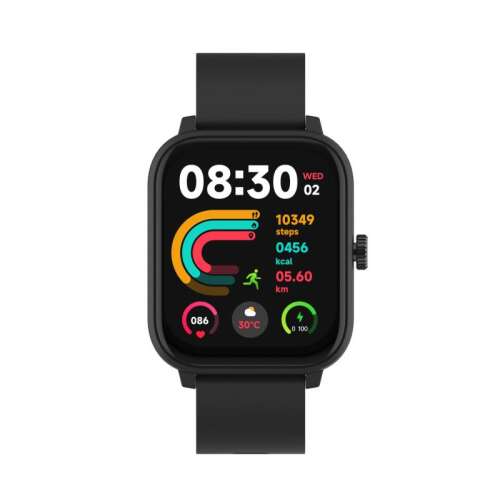 Смарт часовник EcoWatch 4 - Черен, 1,85" AMOLED дисплей, водоустойчив IP68, GPS, фитнес тракер