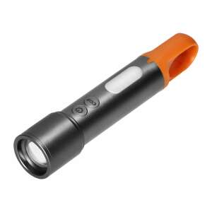 Virone LT-18 LED zseblámpa 10W + 2W SMD + COB LED-ekkel, 350 lumen, zoom funkció, 1200 mAh akkumulátor, USB-C töltés és színes kupakokkal - Virone