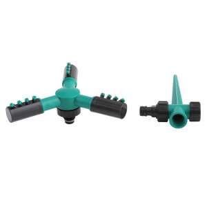 Aspersor de grădină rotativ 360°, verde închis, design cu trei brațe, instalare ușoară, distribuție uniformă a apei - Irigare