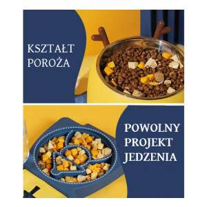 Koláž zobrazujúca misku na pomalé kŕmenie a dávkovač vody pre domáce zvieratá - Miska na kŕmenie a napájanie pre malé zvieratá