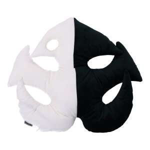 Dekoratívny plyšový vankúš v tvare listu, dvojfarebný, čierno-biely, typ 2 - Dekoratívne vankúše